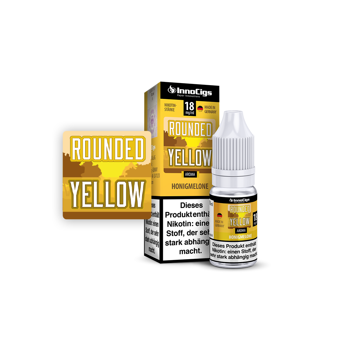 InnoCigs - Rounded Yellow Honigmelonen Aroma 0 mg/ml 10er